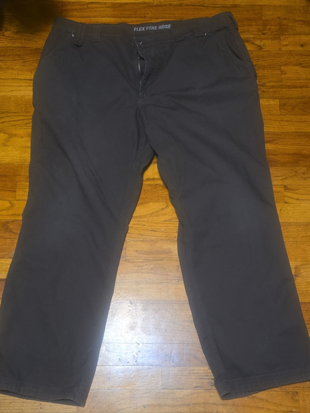 Duluth Trading Flex FireHose Pants 46x34 (33) Brown Relaxed Utility Work Canvas